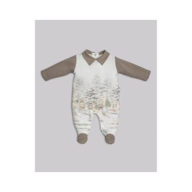 Imagem de Macacão Branco Marrom Bebe Menino Anjos Baby, M, Branco