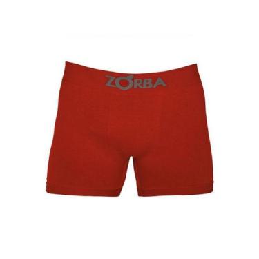 Imagem de Cueca Boxer de Algodão Sem Costura Zorba - Conforto e Tecnologia, Verm