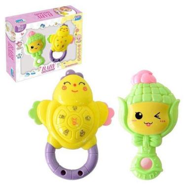 Imagem de Chocalho Kit Baby 2 Peças Chocalho para Bebê Colorido - Art Baby