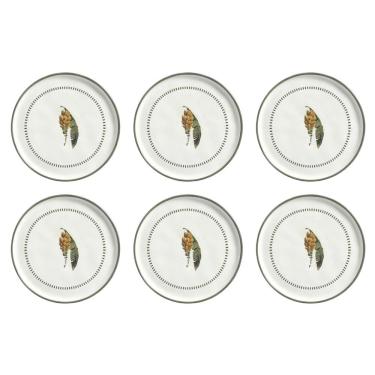 Imagem de Conjunto de Pratos Rasos Bio Banane 6 Peças Cerâmica Sustentável para Refeições Diárias...