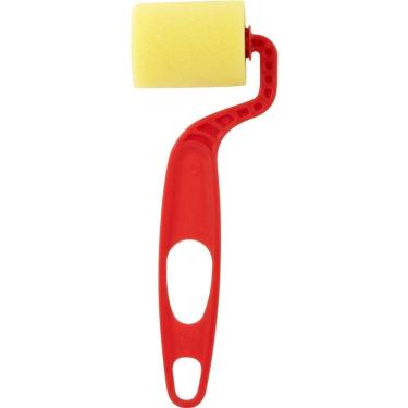 Imagem de Rolo de Espuma para Pintura 5cm 606-5 com Suporte Plástico em Poliéster Amarelo para Es...