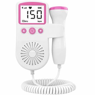 Imagem de Monitor Fetal Doppler Portátil Digital Utimix Azul para Ouvir Batimentos do Bebê com Display e Frequência 3,0MHz