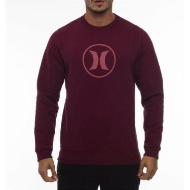 Imagem de Moletom Hurley Careca Circle Stone WT23 Masculino Vinho, G, Vermelho e