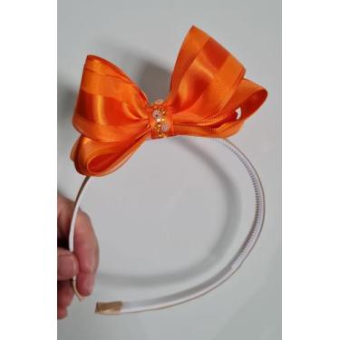 Imagem de Tiara De Laço Com Strass Infantil - Status Laços, Laranja