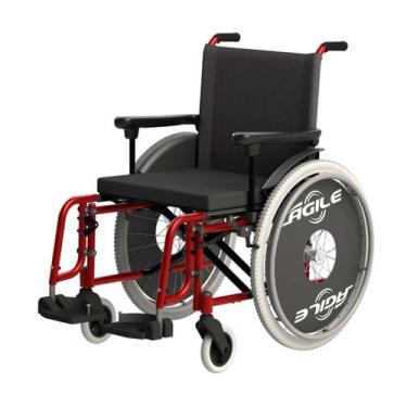 Imagem de Cadeira de Rodas Agile Jaguaribe - Vermelha - 40cm