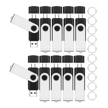 Imagem de Pen drives USB EASTBULL 16 GB, kit com 10 unidades, USB-A + USB-C