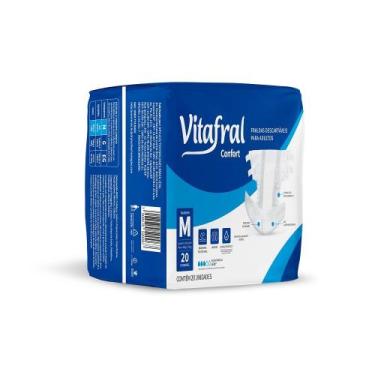 Imagem de Fralda Descartável Geriátrica Vitafral Confort M 20 Unidades