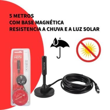 Imagem de Antena Digital Interna e Externa Tomate Mta 3005 Com Base Magnetica 5 