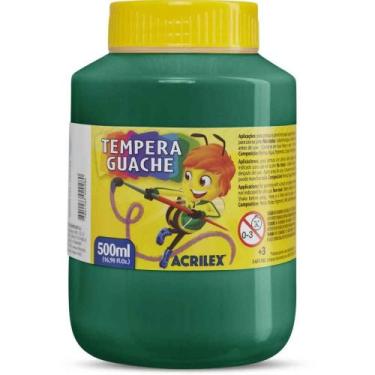 Imagem de Tinta Guache 500ML Verde Bandeira  Caixa com 6 Unidades - Acrilex