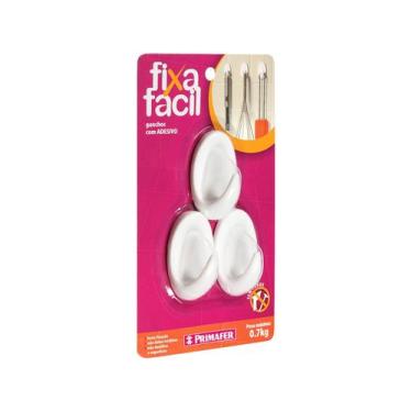 Imagem de GANCHO C ADESIVO BRANCO 2502 C 3 UN peso ate 0,7 kg PRIMAFER