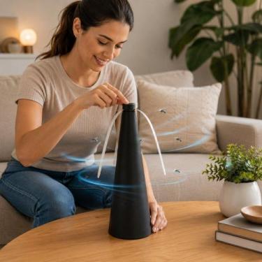 Imagem de Ventilador Repelente de Insetos Para Mesa USB Com Hastes Giratórias Po