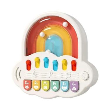 Imagem de Brinquedo Mini Piano Para Bebês Com Luz, Brinquedo Musical Multifuncio