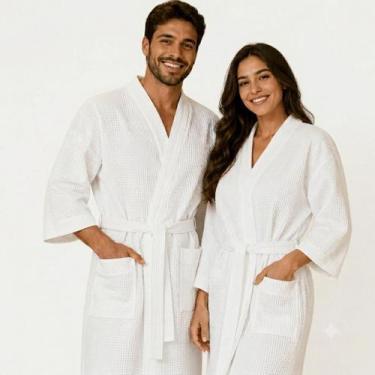 Imagem de Roupão Banho Piquet Algodão Unissex Hotel Luxo Profiline