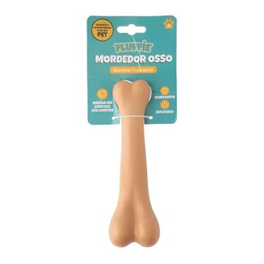 Imagem de Mordedor Pet Osso Plástico Fluffie para Cachorros Amarelo 190g