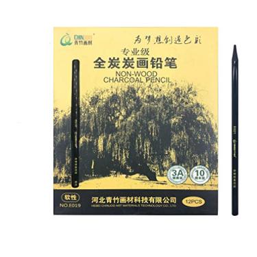 Imagem de Lápis de carbono com 12 lápis de desenho macios, caneta de carbono sem madeira, especial para belas artes