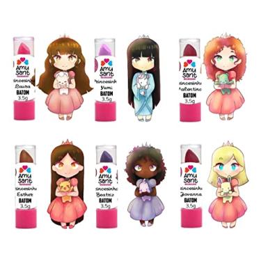 Imagem de Kit Com 6 Batons Cremosos Amusant Coleção Princesinhas 3,5g