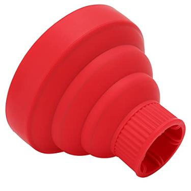 Imagem de Difusor de secador de cabelo, difusor de secador de cabelo dobrável ABS Silicone para salão de beleza para casa(vermelho)