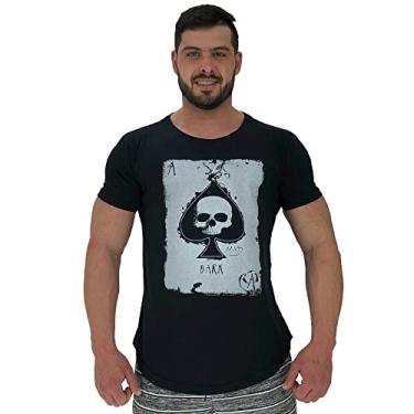 Imagem de Camiseta Masculina LongLine MXD Conceito Slim Cores e Estampas Casuais (EG, Preto Carta)