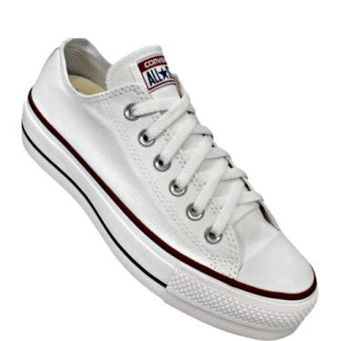 All Star Plataforma Branco de Couro