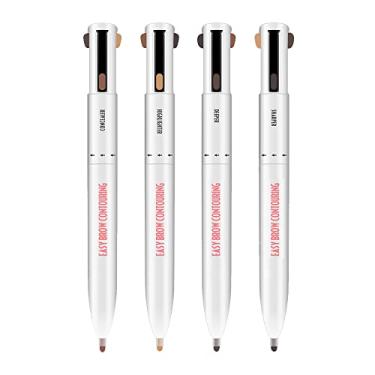 Imagem de Zwbfu Caneta de contorno de sobrancelha 4 em 1 à prova d'água com realce de sobrancelha Lápis de sobrancelha Lápis de sobrancelha natural ferramenta cosmética para maquiagem