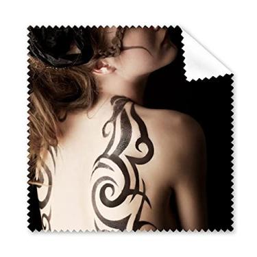 Imagem de Tatuagem Brunette Beauty Pintura Corporal Menina Pano de Limpeza de Tela de Telefone Limpador de Óculos 5 peças
