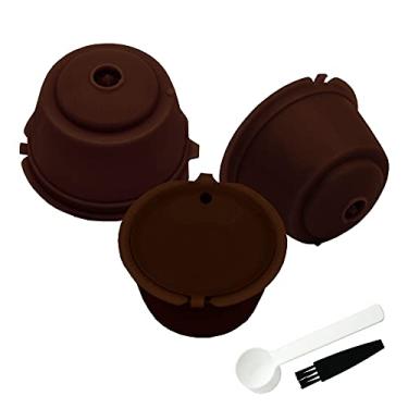 Imagem de Conjunto de 3 cápsulas de café recarregáveis LIGICKY para cápsulas de café Nescafe Dolce Gusto reutilizáveis com colher e escova de limpeza