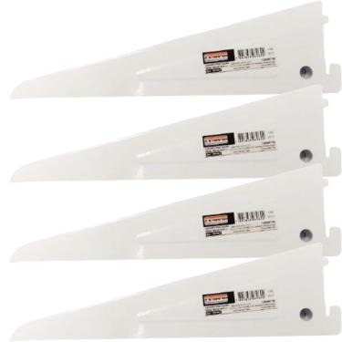 Imagem de Kit 4 Suporte Prateleira Trilho Duplo em Aço Branco 22cm - Starfer