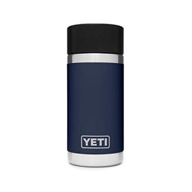 Imagem de YETI Garrafa Rambler de 350 ml, aço inoxidável, isolada a vácuo, com tampa Hot Shot, azul-marinho