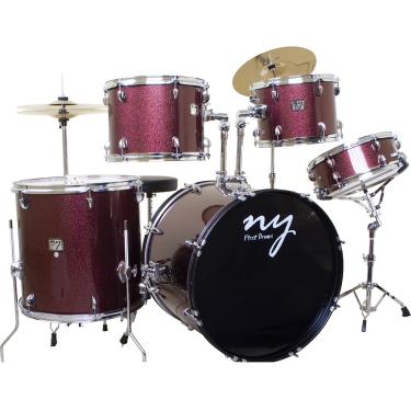 Imagem de Bateria Acústica 2T pr sp Wine Sparkle Vinho com Banco ny F1rst