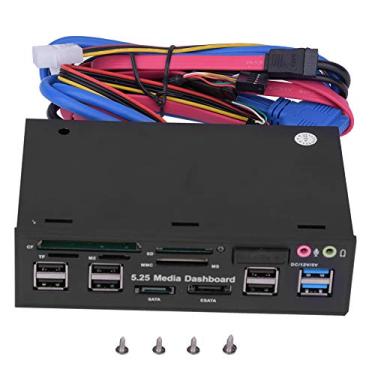 Imagem de Painel frontal de painel multifuncional TCC-QL5E de 5,25 polegadas, com SATA e-SATA Dual USB 3.0 6 portas USB 2.0 e leitor de cartão cinco em um (SD/MMC/CF/MS/TF / M2)