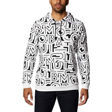 Imagem de Columbia Moletom com capuz estampado com logotipo masculino, preta/branco, tamanho médio