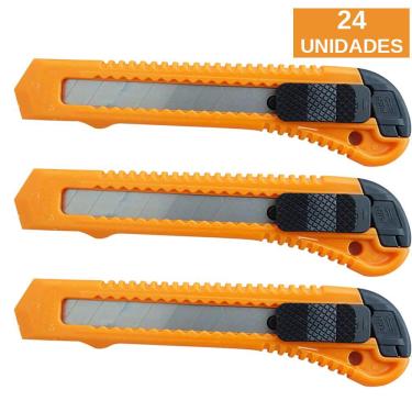 Imagem de Kit 24 Estilete Lâmina Retratil Economico 18mm - Starfer