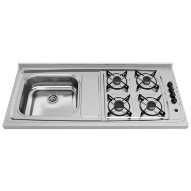 Imagem de Pia de Inox com Fogão a Gás 4 Bocas Ghel Plus C3-140