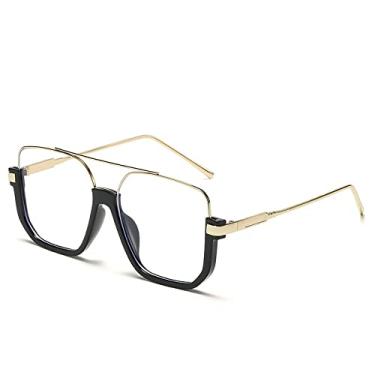 Imagem de Face simples, feixe duplo, armação grande, anti luz azul, óculos retrô, meia armação inferior, óculos de sol quadrados, óculos de sol femininos, 4, tamanho único