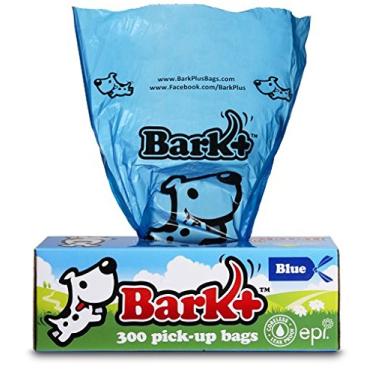 Imagem de Bark + Sacos para cocô de lixo de cachorro, 300 unidades, cor azul, 20 x 33 cm, bolsa de treinamento de limpeza para coleta de filhotes