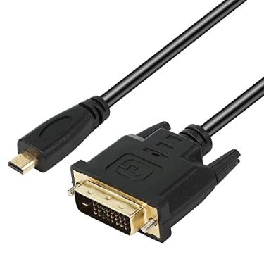Imagem de XMSJSIY Micro HDMI para cabo Adpter DVI, Micro HDMI macho para DVI 24+1 conector de cabo DVI-D para monitor/monitor/projetor, cabo conversor de vídeo - 1,8 m (macho)
