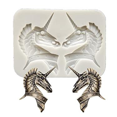 Imagem de Molde de bolo de silicone para fondant de unicórnio, molde de chocolate de cavalo de unicórnio molde de cozimento de cozinha moldes de decoração de bolo de casamento gomas molde de artesanato de doces de chocolate