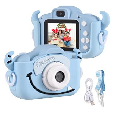 Imagem de Qudai Mini Cartoon Kids Câmera Digital 1080P Câmera de Vídeo Digital para Crianças Lente Dupla Tela IPS de 2.0 Polegadas Bateria Embutida Bonito Molduras Para Fotos Jogos Interessantes com Correia BD
