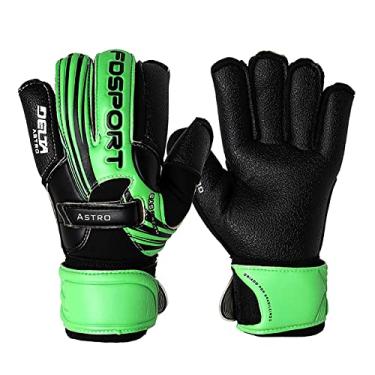 Imagem de Luvas de goleiro para adultos de alta densidade espessas luvas de futebol de látex macio para homens kits de goleiro de futebol para conforto aderência forte, preto, 9 (comprimento: 19 cm)