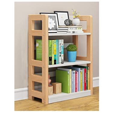 Imagem de KIZQYN Estante de livros 3 prateleiras estante livre de pé planta suporte de flores rack de armazenamento de banheiro torre de madeira prateleira organizador multiuso prateleira prateleira de livros (tamanho: L 31,5 polegadas x D 11,2 polegadas x A 35,8 polegadas)