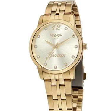 Imagem de Kit Relógio Seculus Feminino Jesus 44036LPSKDA1K1
