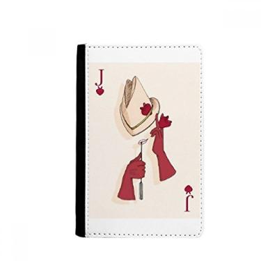 Imagem de Cartas de Baralho Coração Padrão J Porta Passaporte Notecase Burse Carteira Carteira Carteira Cartão Bolsa, Multicolor