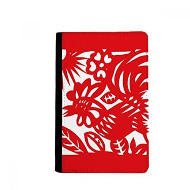 Imagem de Porta-passaporte do zodíaco da China com corte de papel para galo animal notecase burse capa carteira porta-cartão, Multicolor