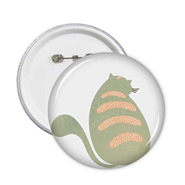 Imagem de Broche de aquarela com estampa de gato verde ciano para decoração de 5 peças