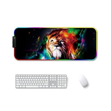 Imagem de 300x800x3mm F-01 Rubber Thermal Transfer RGB Luminous Non-Slip Mouse Pad