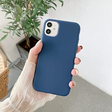 Imagem de Para iPhone 14 13 12 11 Pro Max Mini X XS XR 7 8 14 Plus capas capa de silicone de cor sólida líquida, azul safira, para iPhone 8 Plus