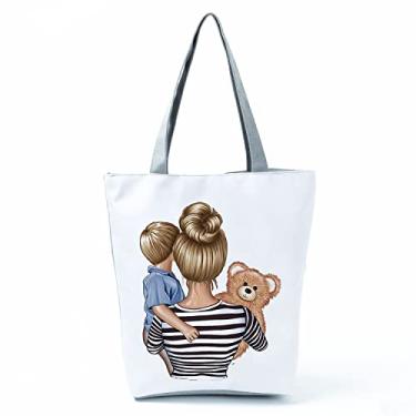 Imagem de Bolsas femininas afro douradas impressas bolsa de ombro moda bonita bolsa de compras ecológica portátil bolsa de praia de alta capacidade, Hl3040 ???? ?