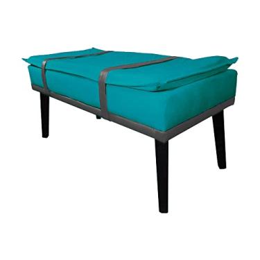 Imagem de Puff Decorativo com Cinto Cinza Suede Cores - DS Estofados