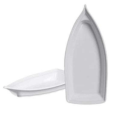 Imagem de Kit 02 Barca Barco para Açaí Sushi Sashimi Bandeja 42 Branco