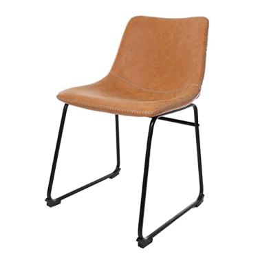 Imagem de Cadeira Estofada Para Mesa Sala De Jantar Avulsa Assento Estofado Cozinha Sala Luxo Munich Bruna Caramelo Vintage